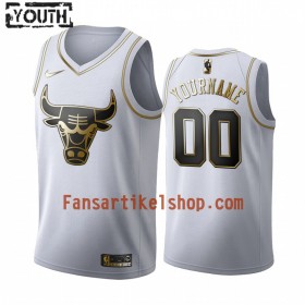 NBA Chicago Bulls Trikot Benutzerdefinierte Nike 2019-2020 Weiß Golden Edition Swingman - Kinder